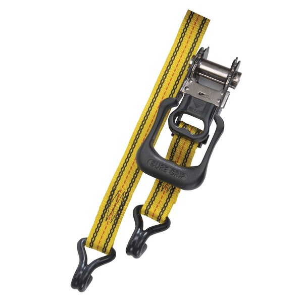 PRO GRIP Ratchet Tie Down, Standard Duty, 16' x 1-1/8", w/ Hooks 3.5" x3" x13"